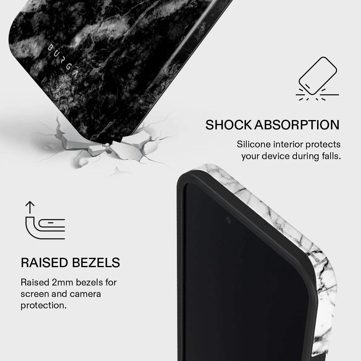 Fatal Contradiction - Black & White Marble iPhone 17e Case - Image 4