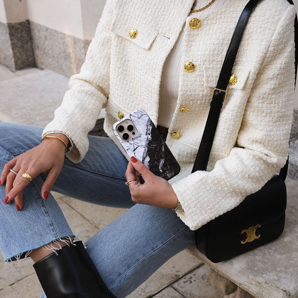 Fatal Contradiction - Black & White Marble iPhone 17e Case - Image 7