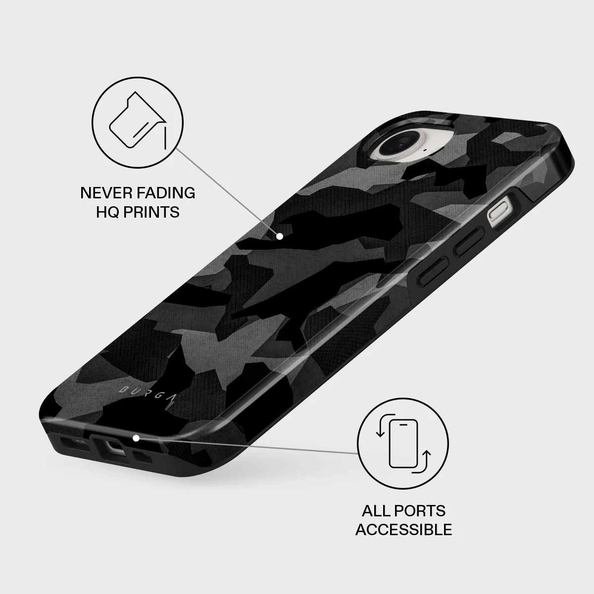 Night Black Camouflage - iPhone 17e Case - Image 3