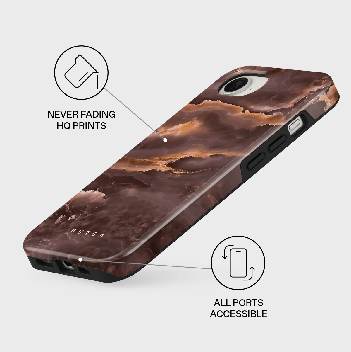 Fire Wood - Brown Marble iPhone 17e Case - Image 3