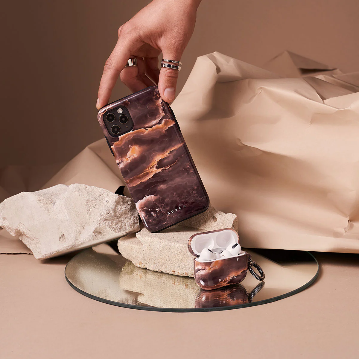 Fire Wood - Brown Marble iPhone 17e Case - Image 9